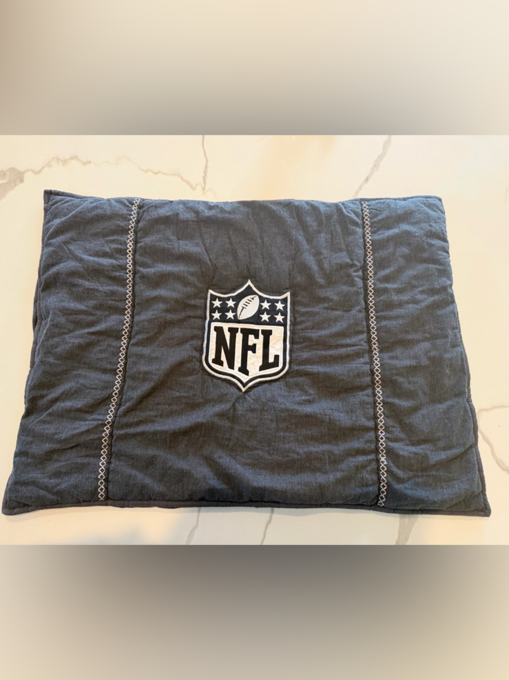 (1) Pottery Barn Teen NFL brights pillow sham quilted 20”x 26” accent football